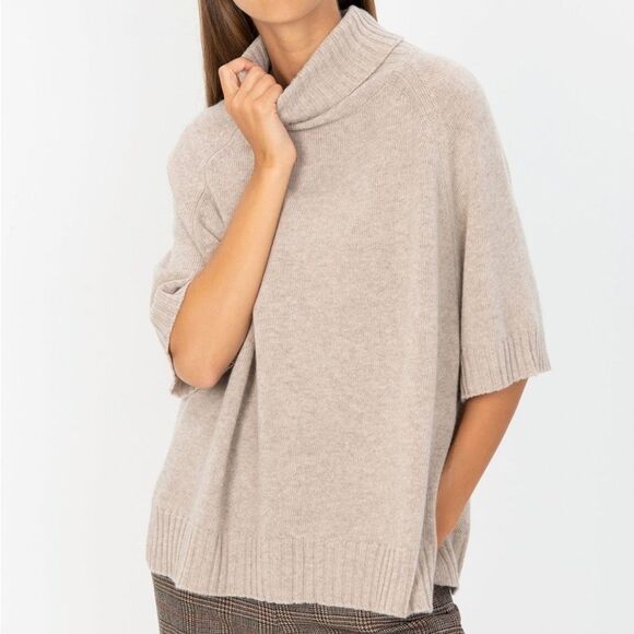 EUC Max Mara MaxMara Weekend Virgin Wool beige oversized short sleeve Sweater S - Picture 4 of 12